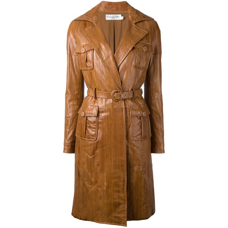 Christian Dior by John Galliano Paneled Eel Leather Coat, 2008 For Sale ...