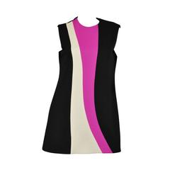 Pierre Cardin 1960s Color Blocked Couture Tunic Dress