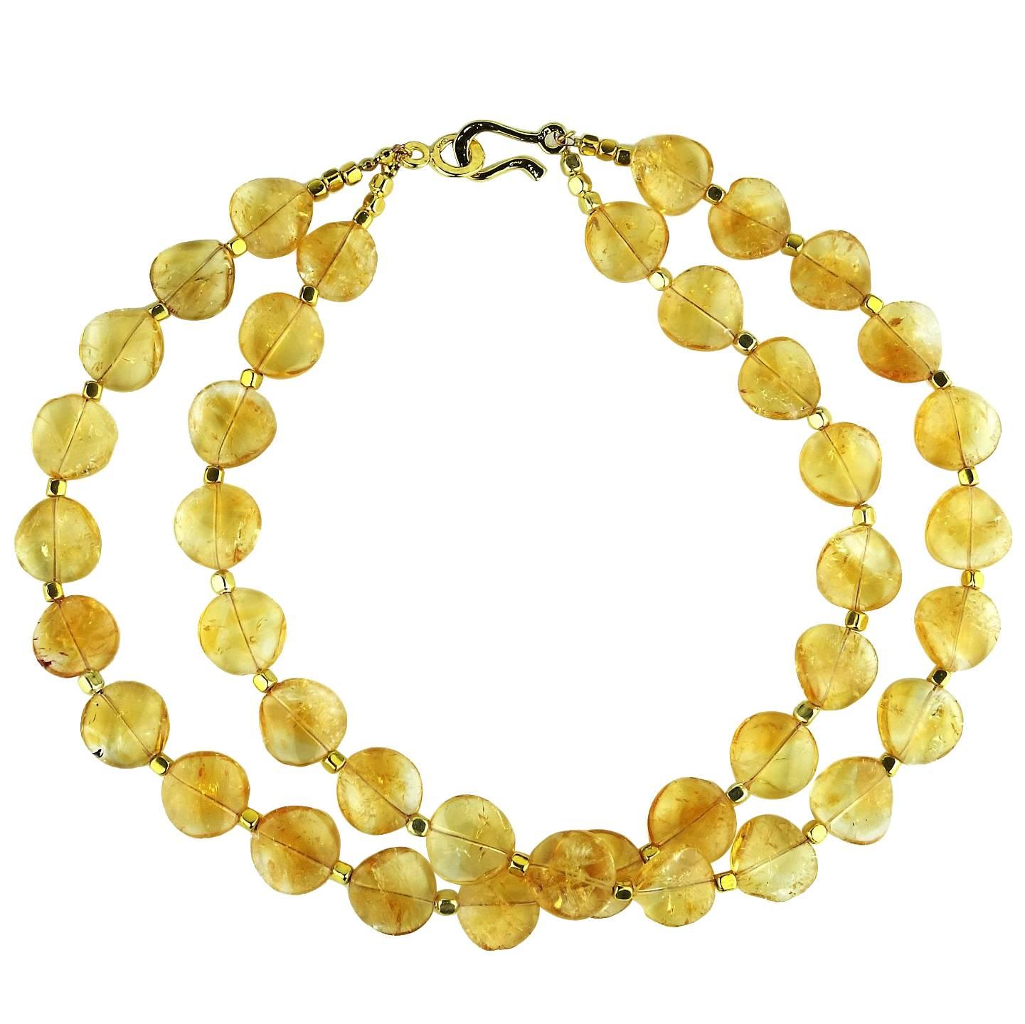 Glowing Citrine Double Strand Necklace