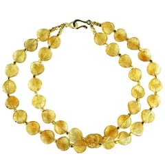 Glowing Citrine Double Strand Necklace Glowing Citrine Double Strand Necklace