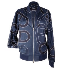 Hermes Men's Jacket Chaine D'Ancre Blue Reversible Windbreaker 50 / 40 New