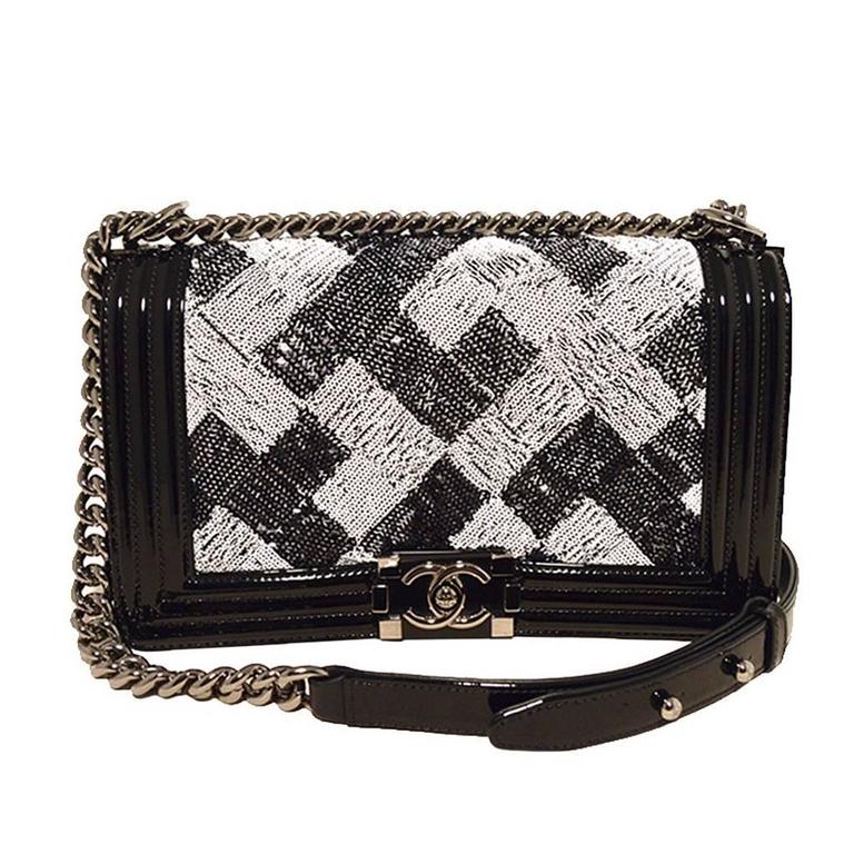 black sparkly chanel bag