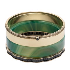 Iosselliani Holiday Collection Set of Gold and Agate Bangles