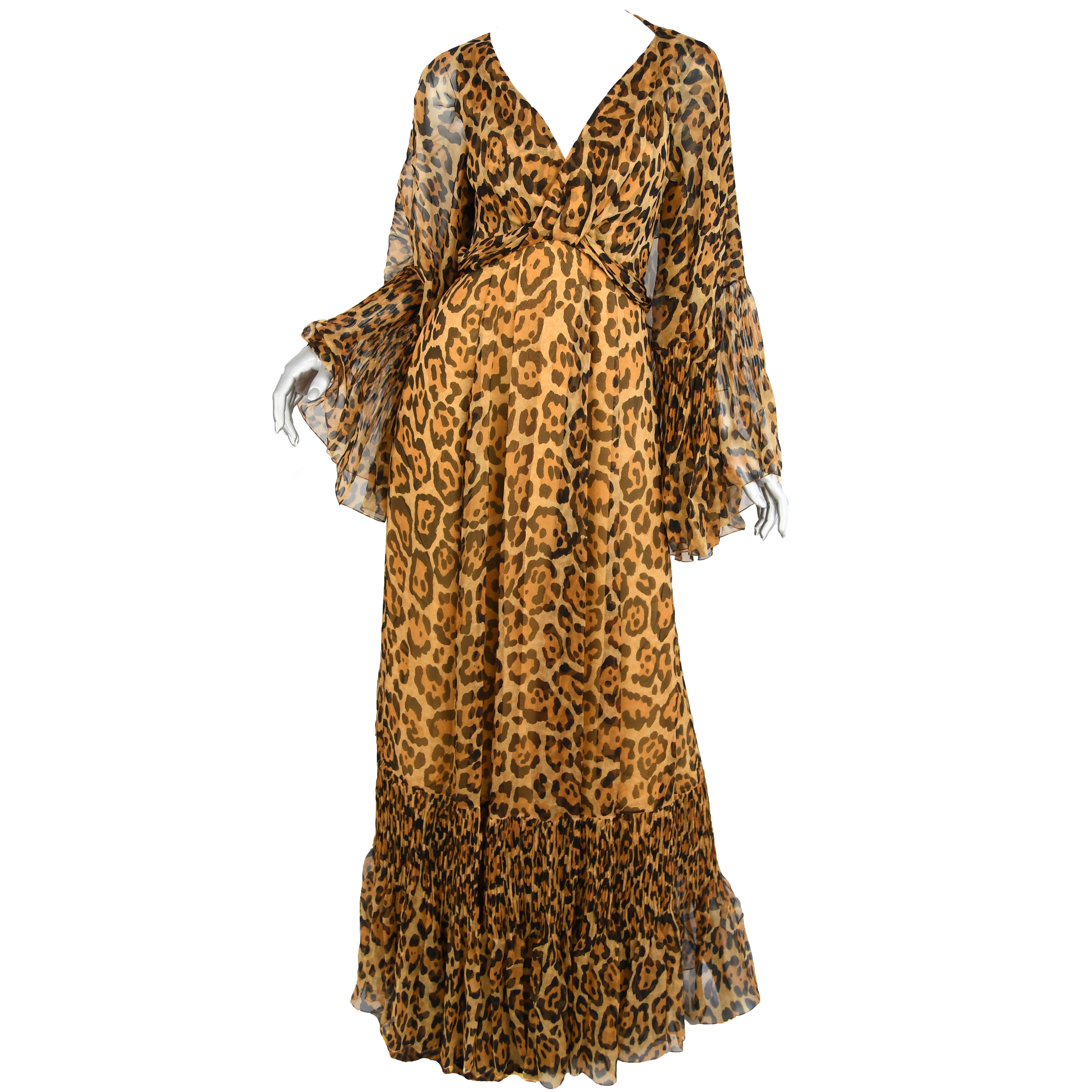 Christian Dior Silk Leopard Gown  For Sale