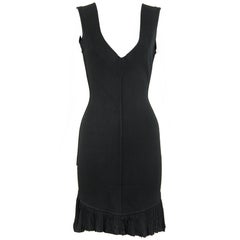 Vintage Alaia Black Knit Pleated Dress - Size XS