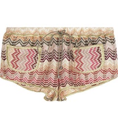Missoni Metallic Crochet Knit Shorts Hot Pants