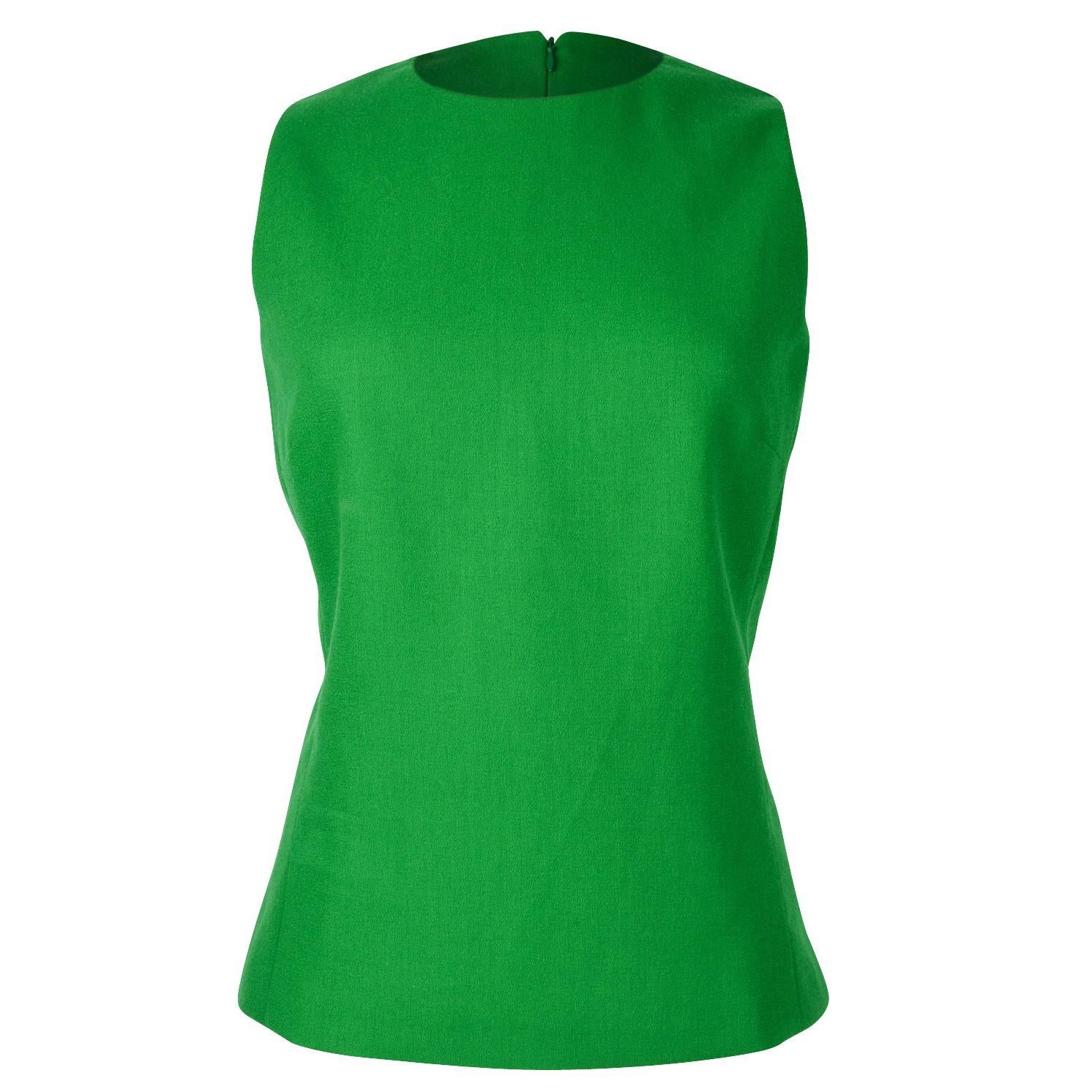 Christian Dior Top Emerald Green Sleeveless Shaped and Fitted fits 8