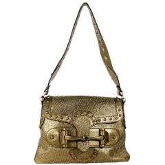 Gucci Metallic Gold Studded Leather Borchie Shoulder Bag