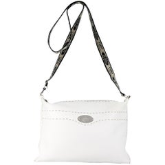 White Fendi Leather Selleria Crossbody Bag