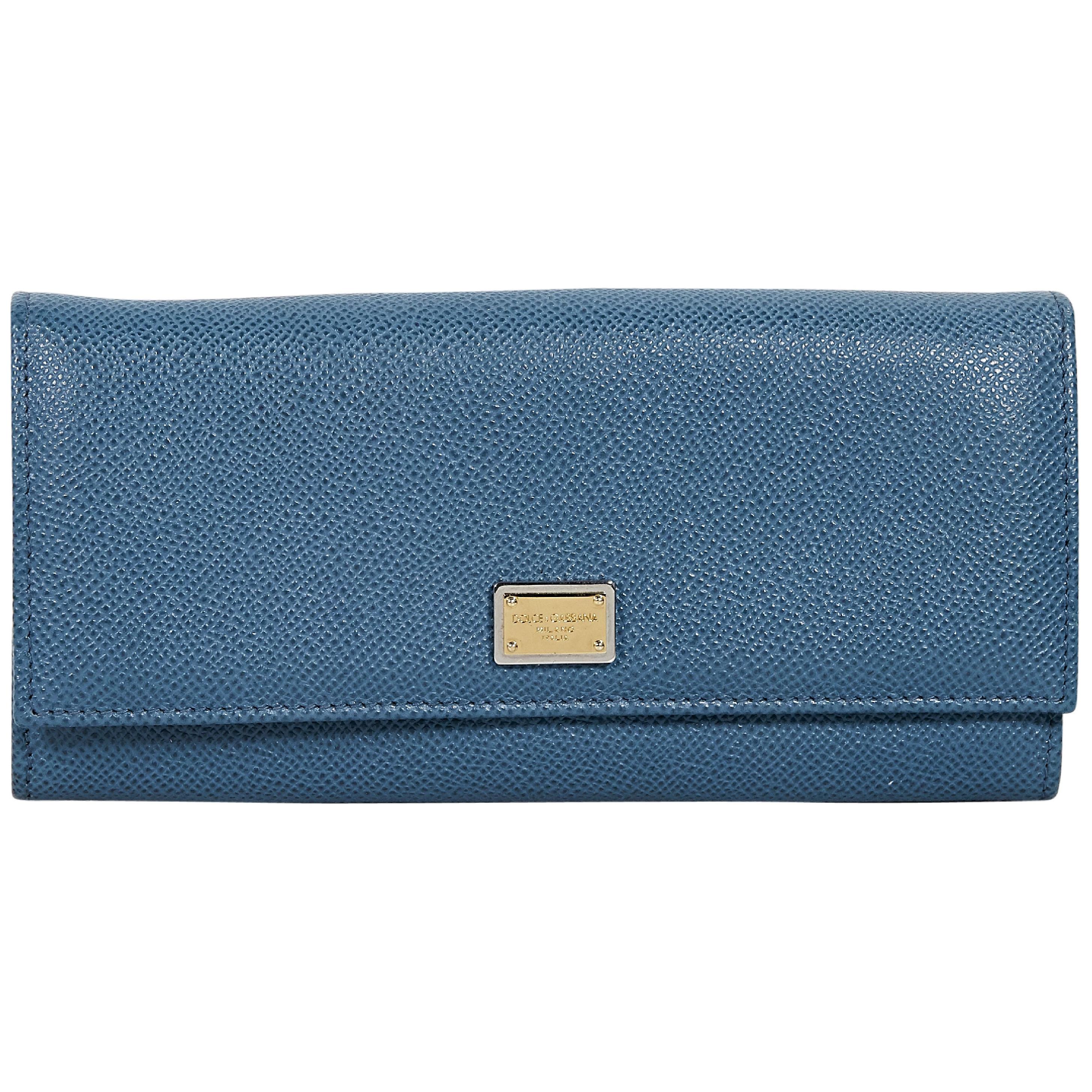 Blue Dolce & Gabbana Textured Leather Wallet