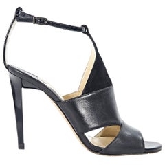 Black Jimmy Choo Suede & Leather Timbus Sandals