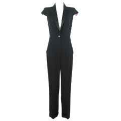 Alexander McQueen Black Jumpsuit with Satin Lapel Spring 2008 Collection
