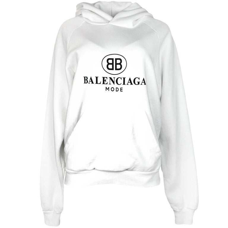 Balenciaga Unisex White BB Mode Hooded Sweatshirt For Sale at 1stDibs | bb  balenciaga mode hoodie, balenciaga bb mode, balenciaga bb mode hoodie