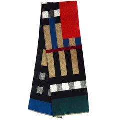 Burberry Multicolor Wool Cashmere Patchwork Nova Plaid Blanket Scarf