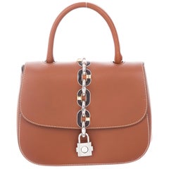 Louis Vuitton New Cognac Leather Kelly Style Top Handle Satchel Evening Flap Bag