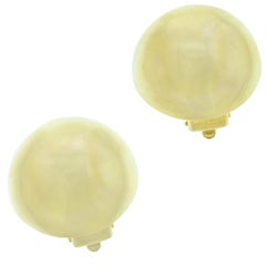 Large Circular Yellow Gold Earrings