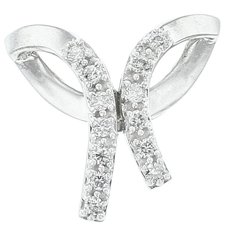 Diamond Bow Pendant For Sale