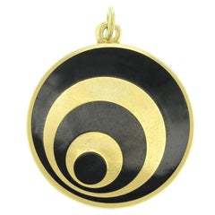 Black and 18K Yellow Gold Roma Pendant