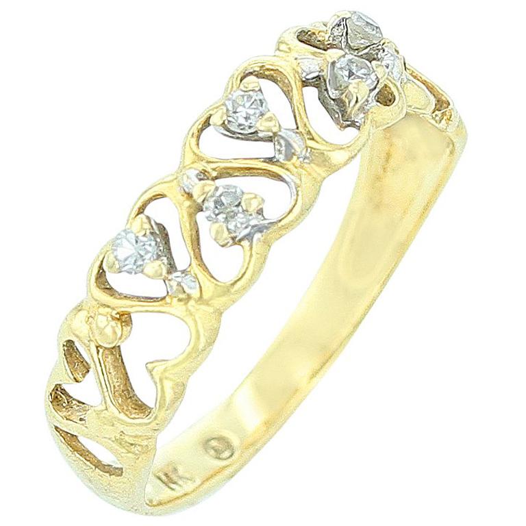 Yellow Gold Heart Shape Ring  For Sale