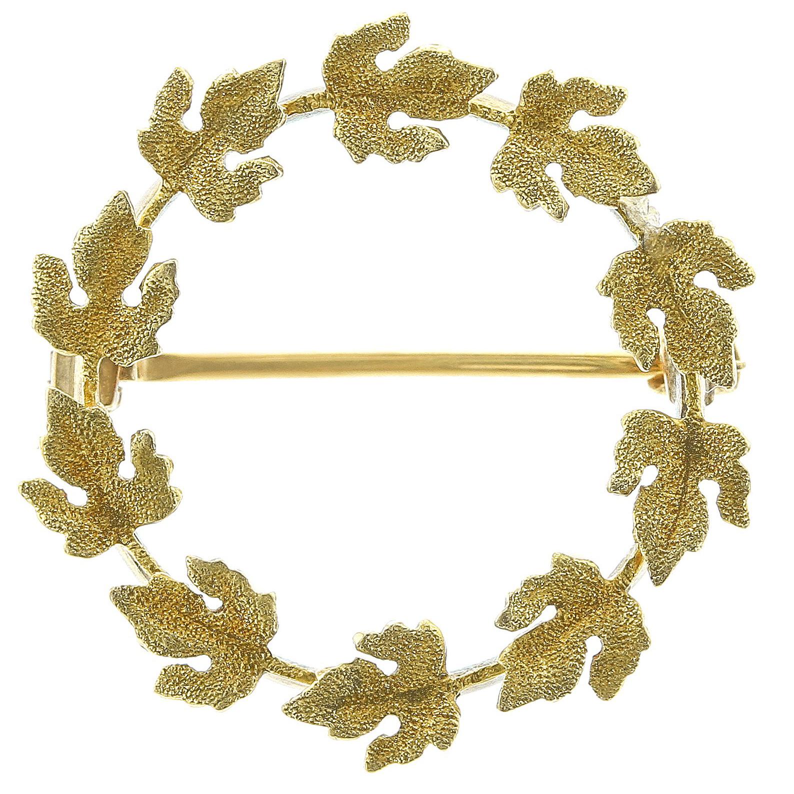 Yellow Gold Leaf Pin 