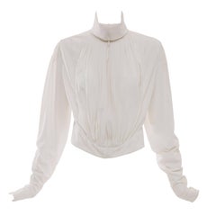 Jean Paul Gaultier White Nylon Zip Front Jacket, Circa 1990s