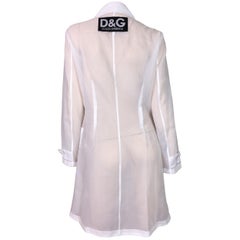 Dolce 
Gabbana D&G Logo Sheer White Jacket Coat, 1990s