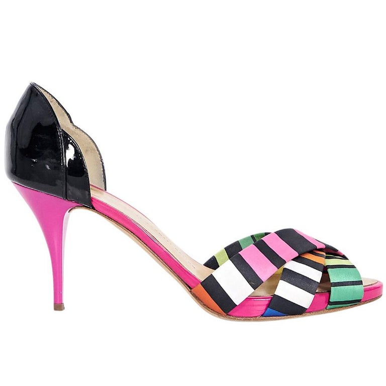 Multicolor Giuseppe Zanotti Satin and Patent Leather Sandals For Sale ...