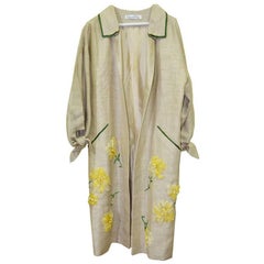 Magnificent Oscar De La Renta Runway Linen Coat