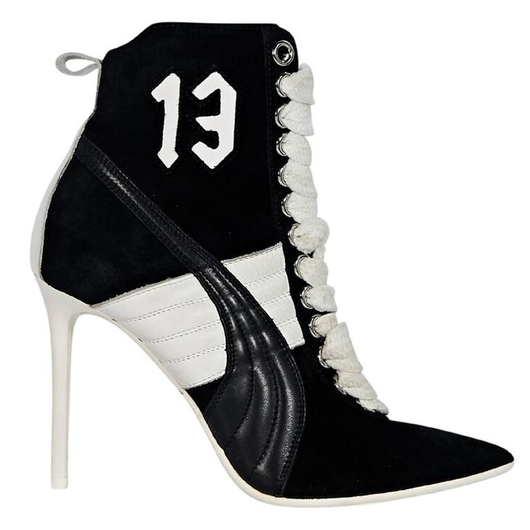 Black and White Fenty X Puma Heeled Ankle Boots For Sale at 1stDibs