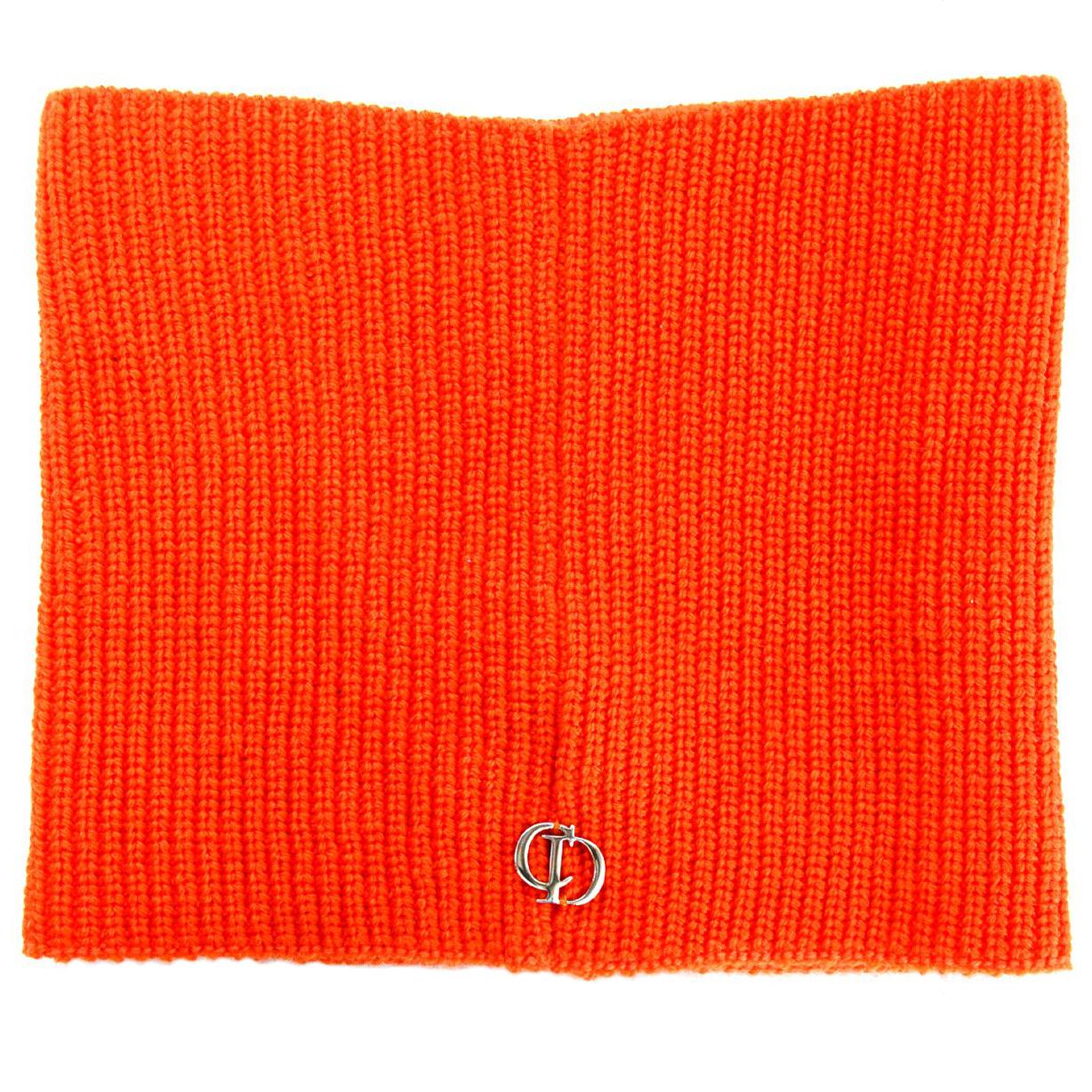 Christian Dior 2018 Unisex Bright Neon Orange Wool Neck Warmer NWT rt. $450