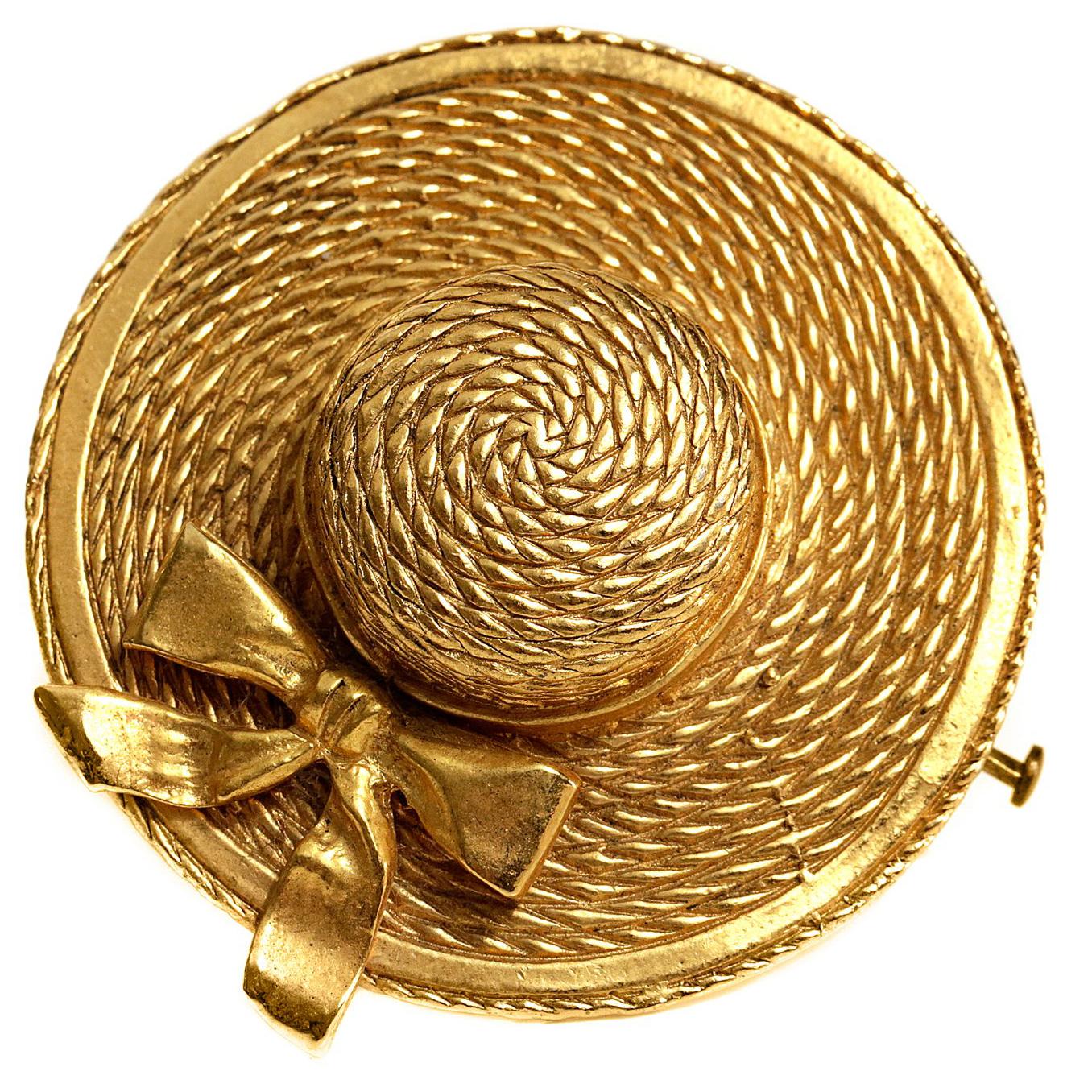 Chanel Gold Vintage Hat Pin Brooch