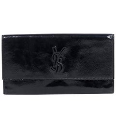 Black Yves Saint Laurent Patent Leather Clutch