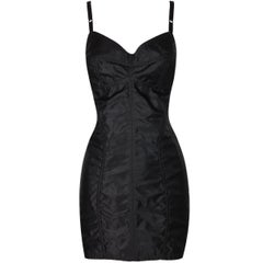 1992 Dolce & Gabbana Durchsichtiges schwarzes Mesh-Korsett Wiggle Micro Mini Dress