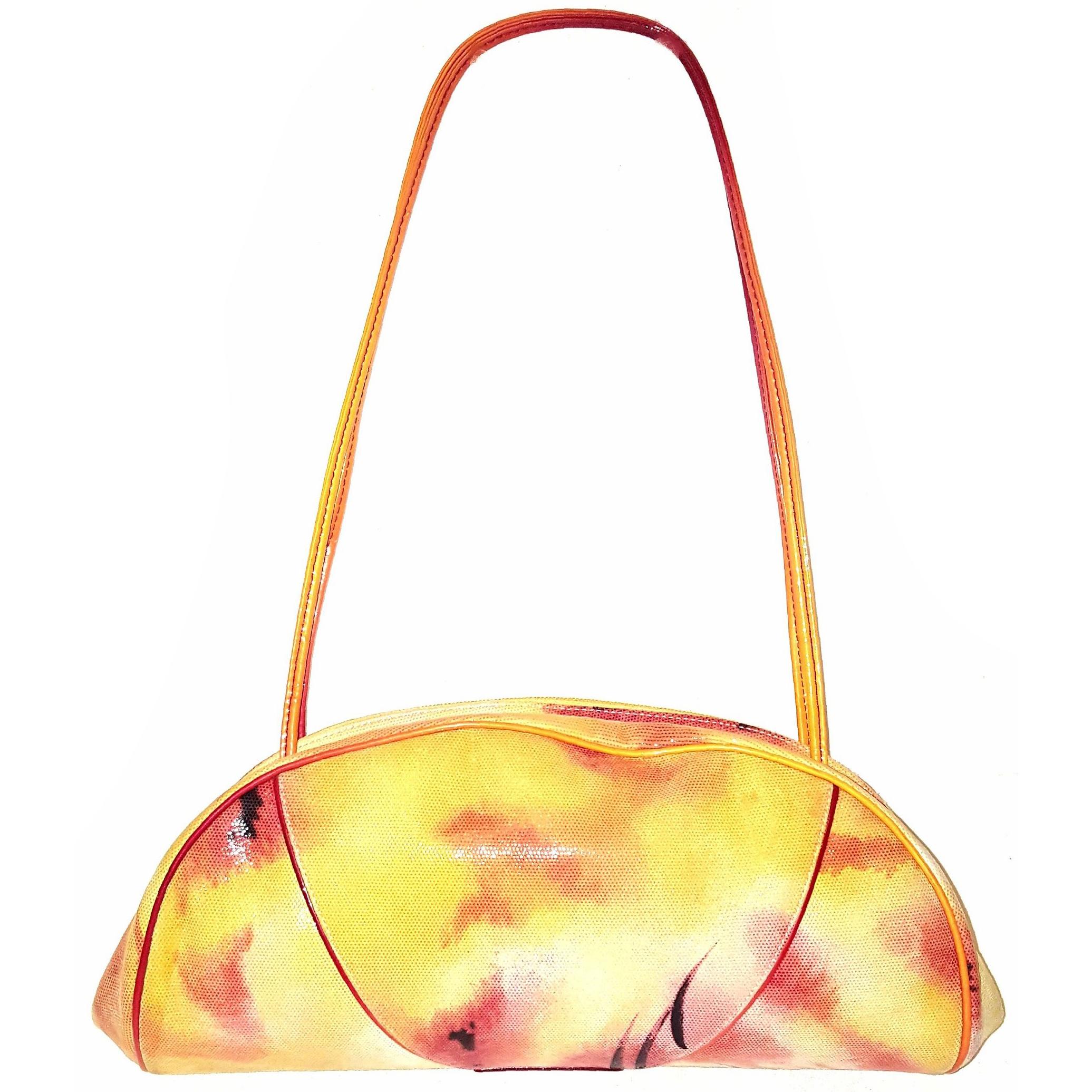 Christian Dior Orange Multi Color Leather Shoulder Bag For Sale