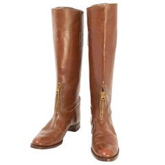 Vintage 1940s Carodan Brown Leather Riding Boots