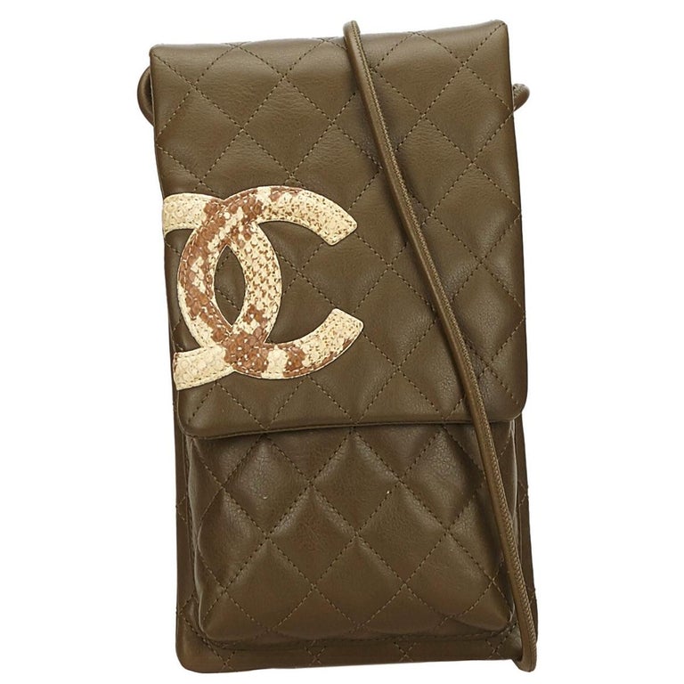 Chanel Brown x White Cambon Ligne Crossbody Bag For Sale at 1stdibs