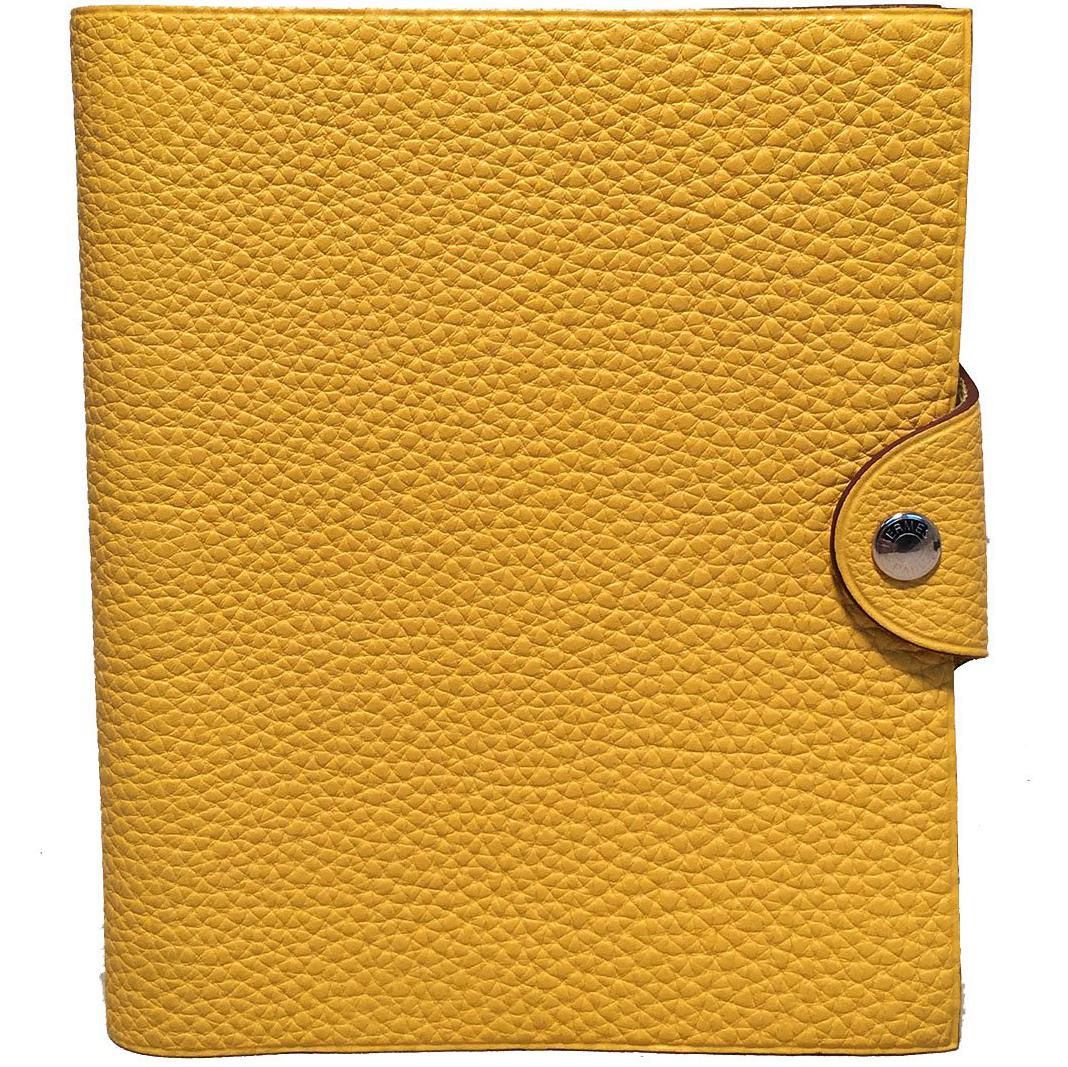 Hermes Yellow Clemence Leather Notebook