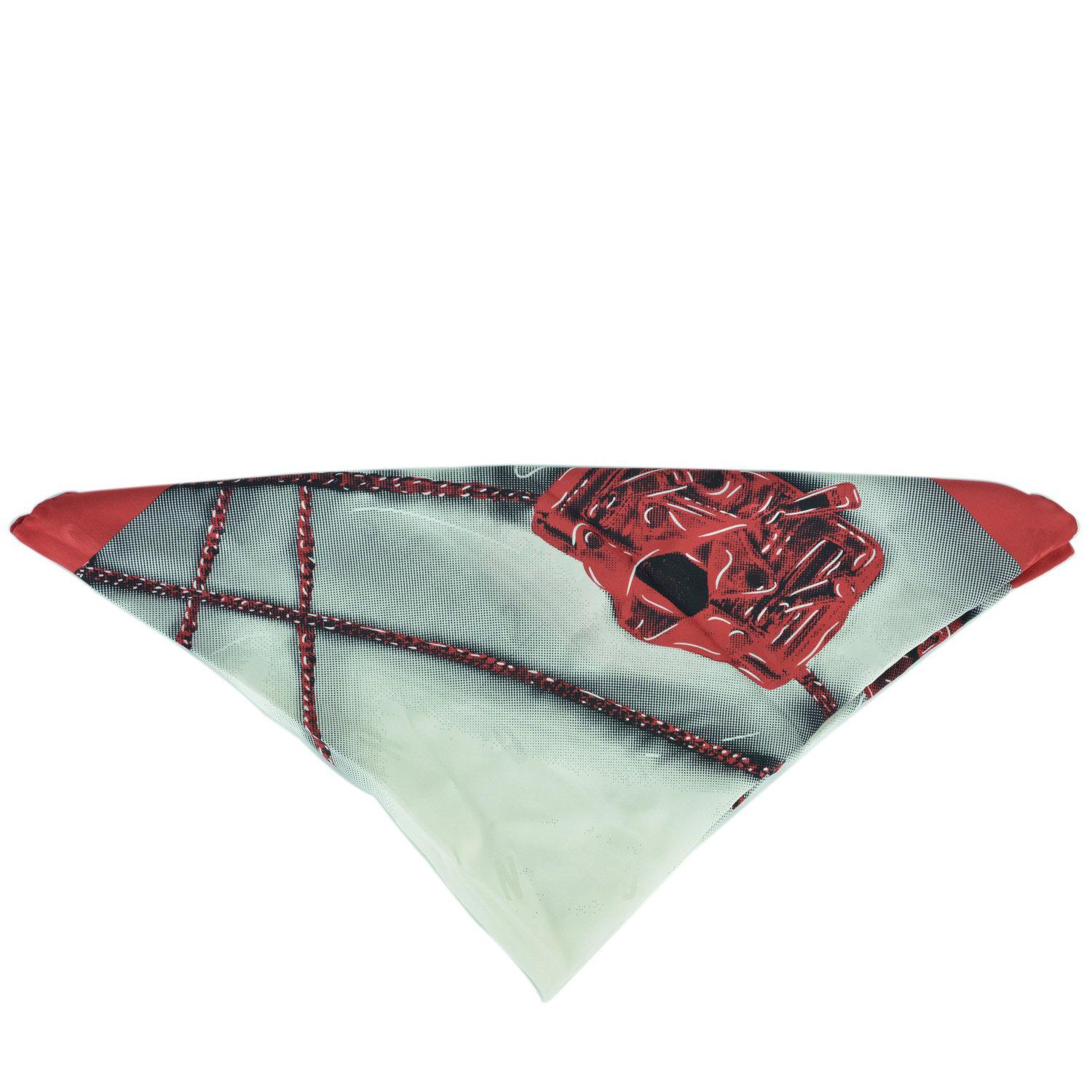 Moschino Womens Silk Red Printed Scarf For Sale