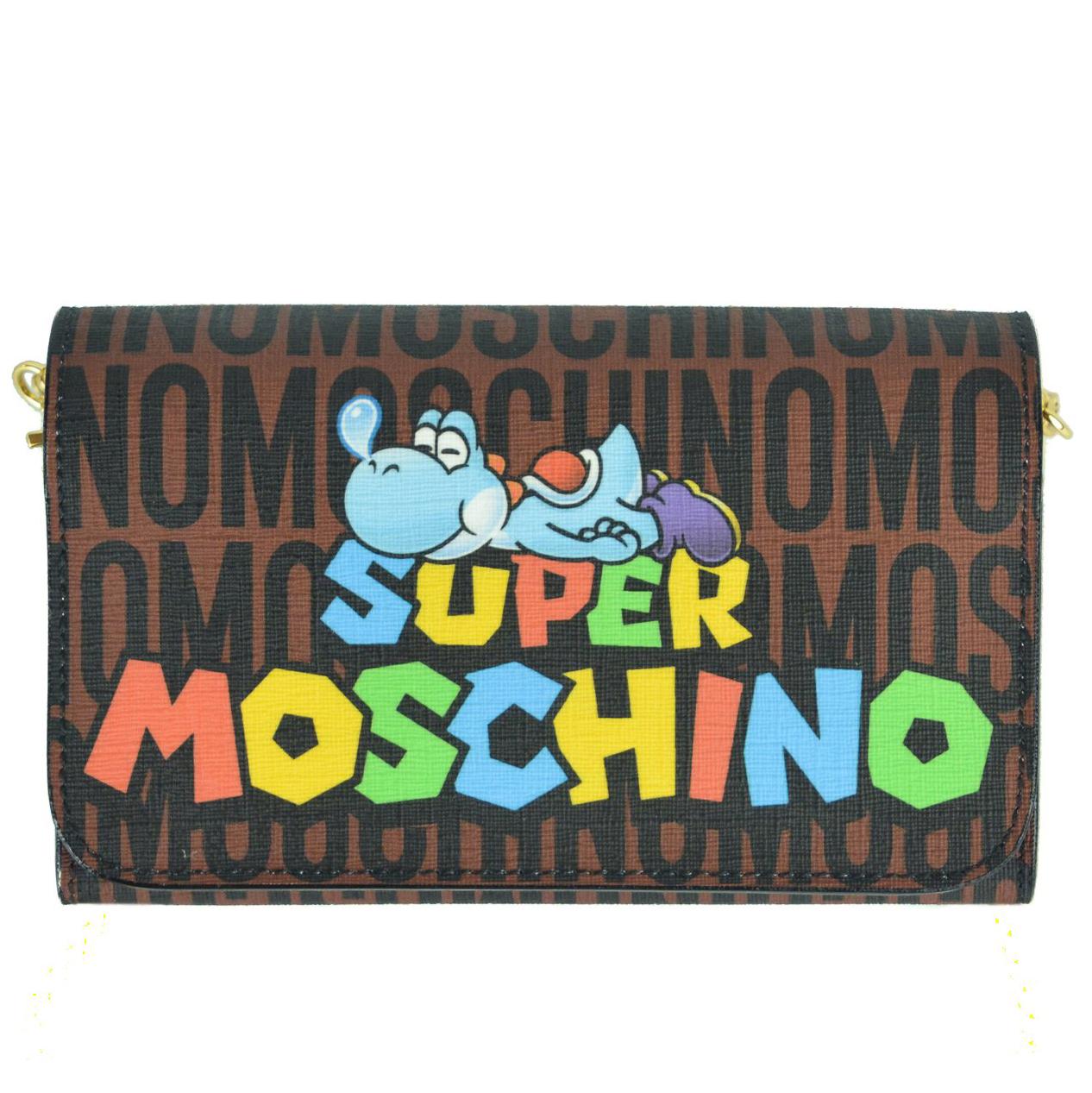 Moschino Nintendo Super Mario Bros Logo Leather Chain Wallet For Sale