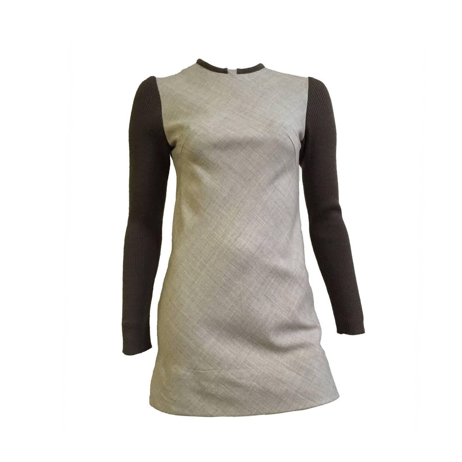 Paco Rabanne 80s Mini Wool Dress Size 4. For Sale