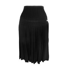 Chanel Black Knit Skirt with Chanel Logo 2