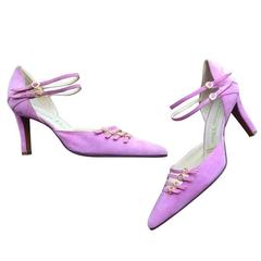 Rare Vintage Christian Dior by John Galliano Brand New Pink Cage Heel Shoes Sz 8 5