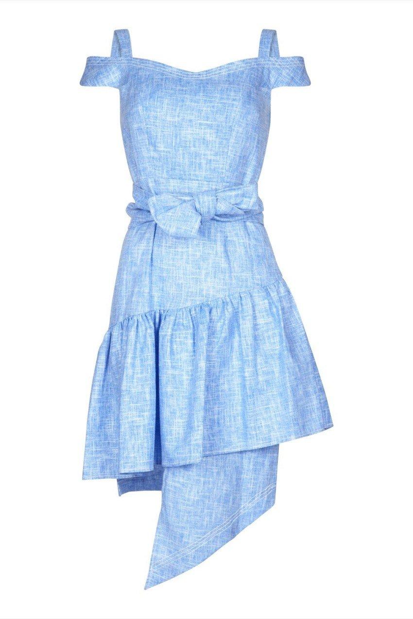 Women's Paper London Pear sky-blue weave dress US 4