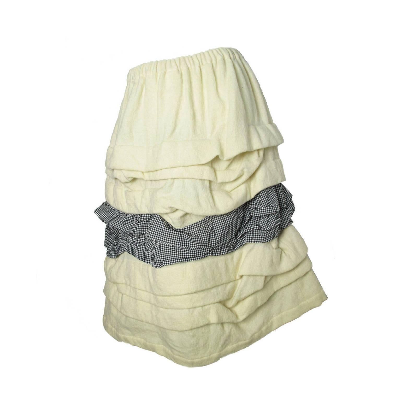 Comme des Garcons Ruffle Skirt with Gingham