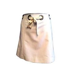 Chloe White Mini Skirt With Grommet Waistline Size 2