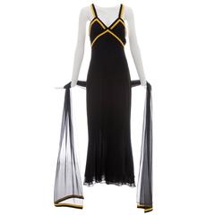Chanel Sleeveless Silk Chiffon Dress With Cashmere Trim, Autumn - Winter 1994 10