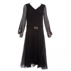 Circa 1930's Silk Chiffon Dress