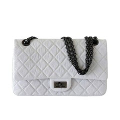 Chanel Bag 2.25 Small Chalk White Distressed Leather Double Flap