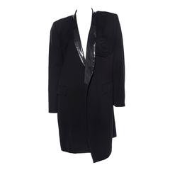 Comme des Garcons Black Wool Blazer With PVC Lapel, Circa 1991