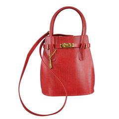 Vintage LANCEL Red Leather Cross Body Handbag